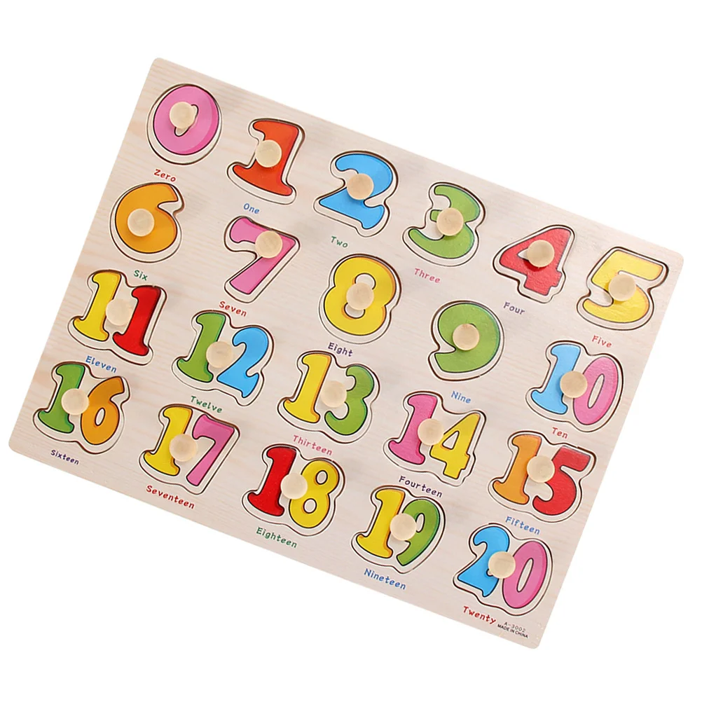 Houten cijfers puzzelbord voor kinderen leren glad kleurrijk alfabet motorische vaardigheid ontwikkeling puzzelbord voor baby