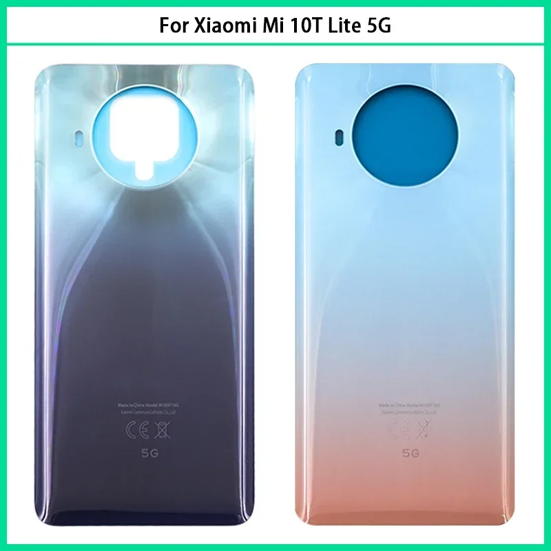 New For Xiaomi Mi 10T Lite 5G Battery Back Cover 3D Glass Panel Rear Door Glass Mi10T lite Housing Case With Adhesive Replace