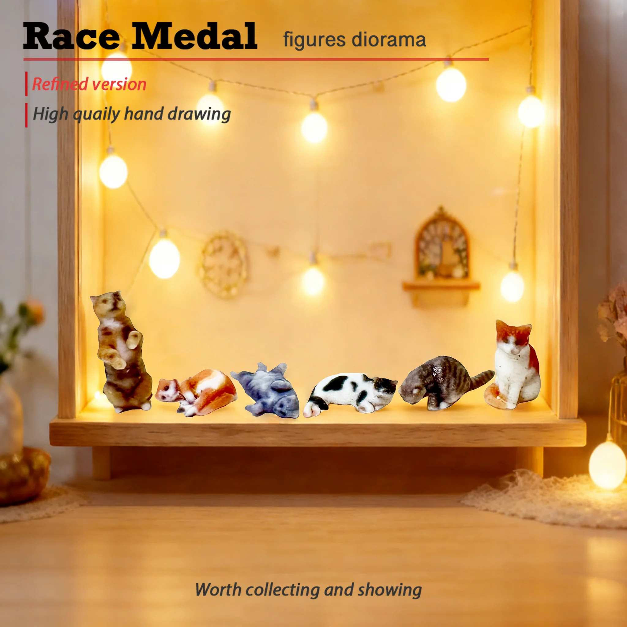 

Миниатюрная модель кошки 1/64, оранжевая кошка 1/87, молочная кошка, кошка Мэйху, британская короткошерстная серая коллекционная фигурка ручной работы для декора рабочего стола