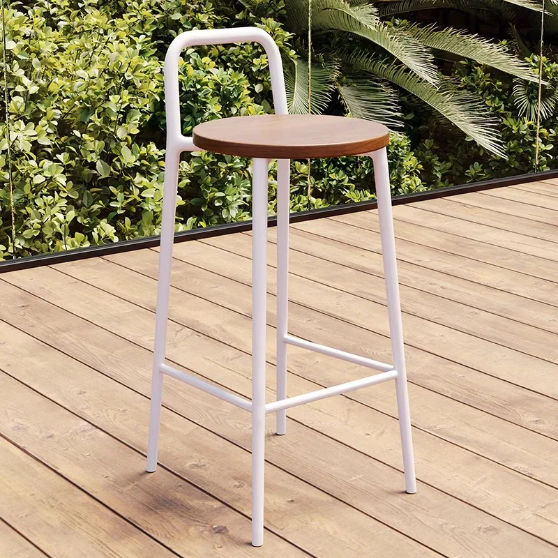 Respaldo de Bar nórdico, taburetes de silla de jardín de diseño de cocina alta, muebles, taburete giratorio de hierro, paso Poltrona ajustable para