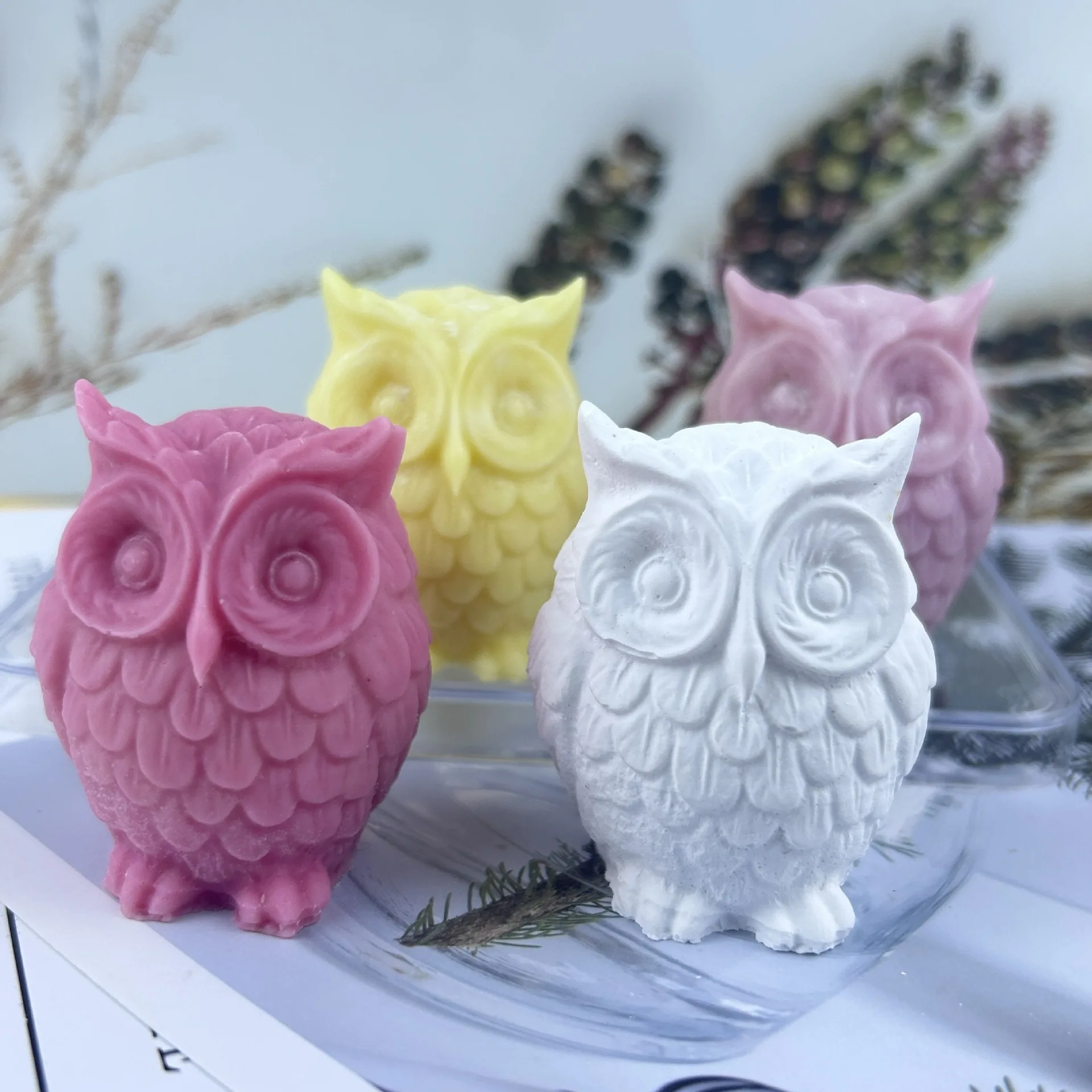 ثلاثية الأبعاد البومة قالب من السيليكون لتقوم بها بنفسك أداة للحرف اليدوية لصنع الشموع العطرية الصابون الشمع الجص الجبس الحرف قابلة لإعادة الاستخدام قالب راتنجات الايبوكسي