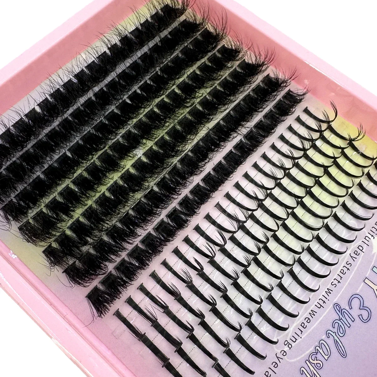 HBZGTLAD 50D-1200D Wimpern-Spikes Wimpernbüschel Volumen Einzelwimpern DIY Spiky Wimpernverlängerung Mega Cluster Wimpern