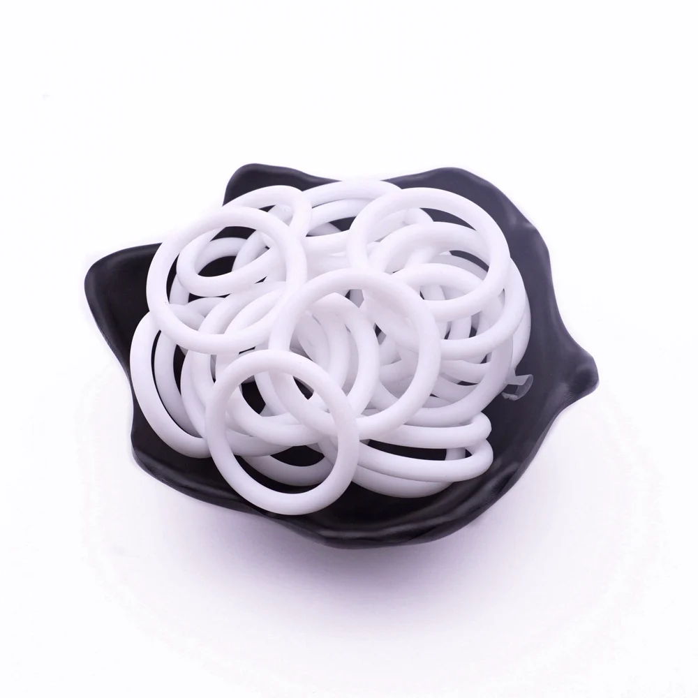 Sutoyuen 50 pçs adaptador de silicone claro o anéis diy chupeta do bebê manequim mam guardanapo titular o anel transparente bpa livre produto comestível