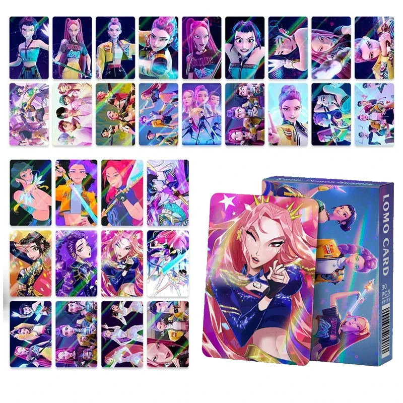 30 個 K ポップ悪魔ハンターカードアニメフィギュアカードかわいい漫画フィギュアカード LOMO コレクションポストカードかわいい誕生日プレゼント