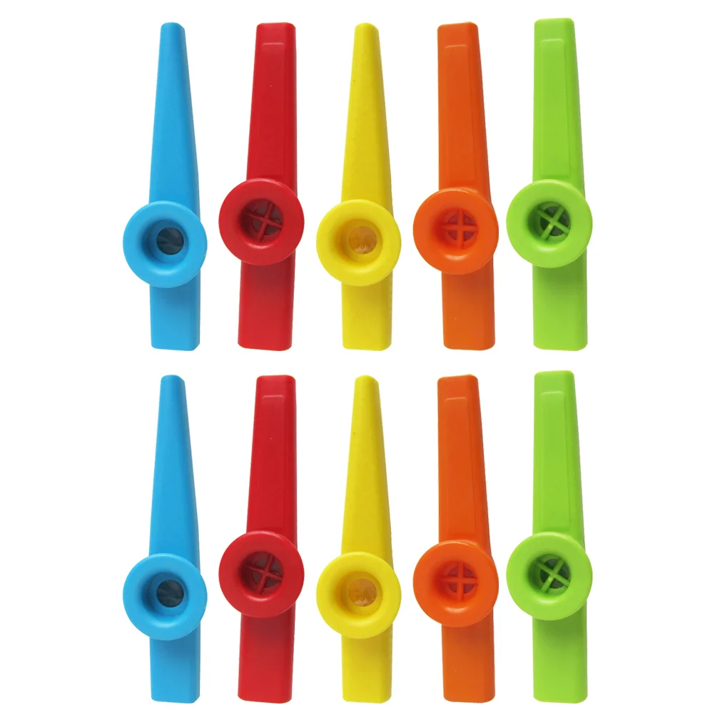 10 Pcs Music Lover Colorful Plastic Kazoos Metal Flute Performance Instrument Child Educational Plaything