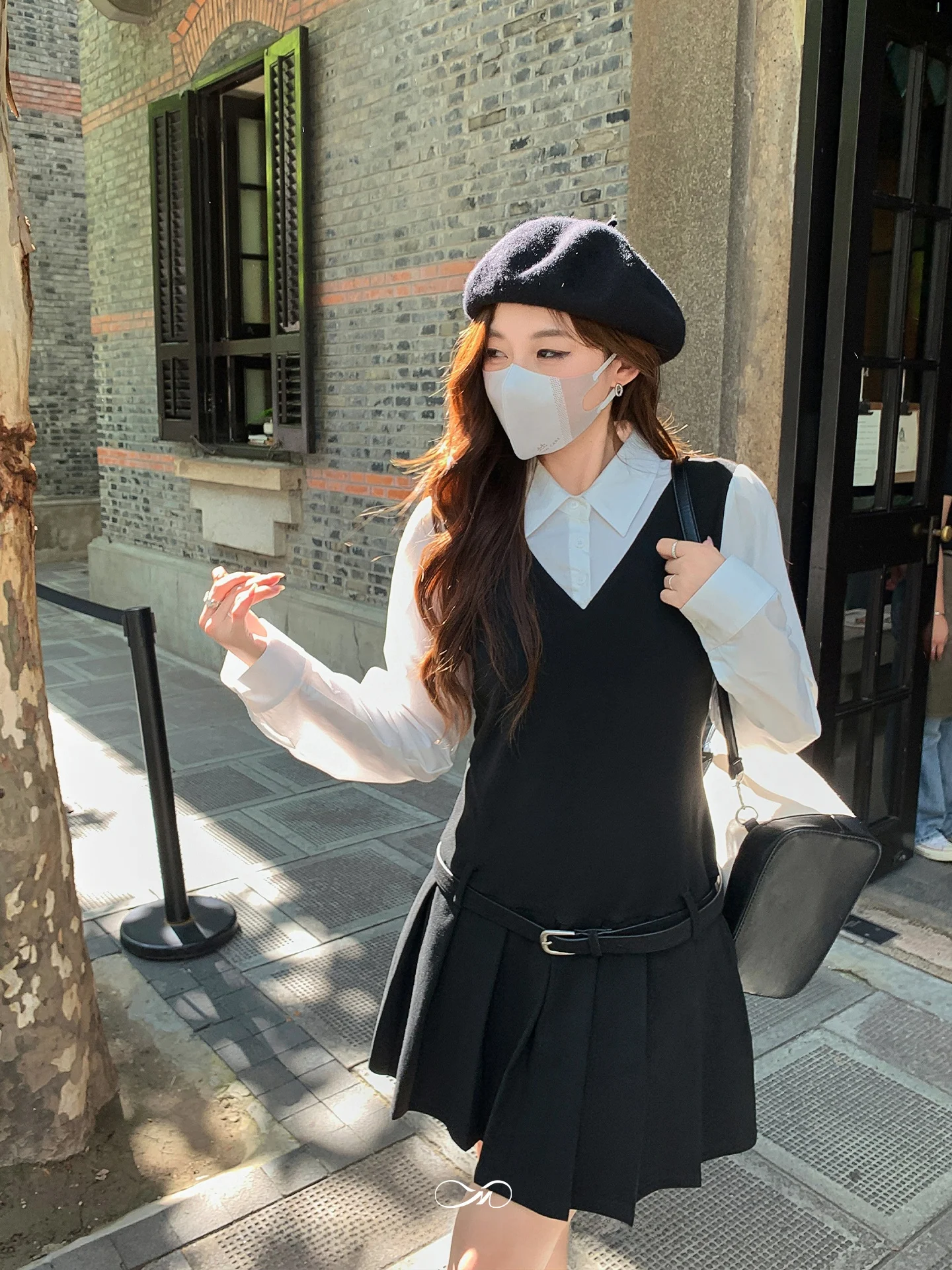 

Женская юбка-трапеция большого размера Dr Briti College Sle с эффектом двухслойности, удобная, с длинными рукавами