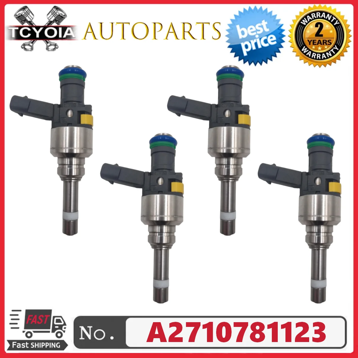 

4PCS A2710781123 FJ1211 Fuel Injectors For Mercedes-Benz C250 SLK250 2012-2015