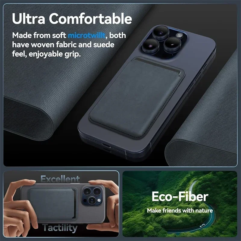 Dompet Kartu Magnetik FineWoven Kompatibel Untuk Magsafe iPhone 17 16 15 14 13 Pro Max Tempat Kartu MacSafe Dengan Casing Magnet