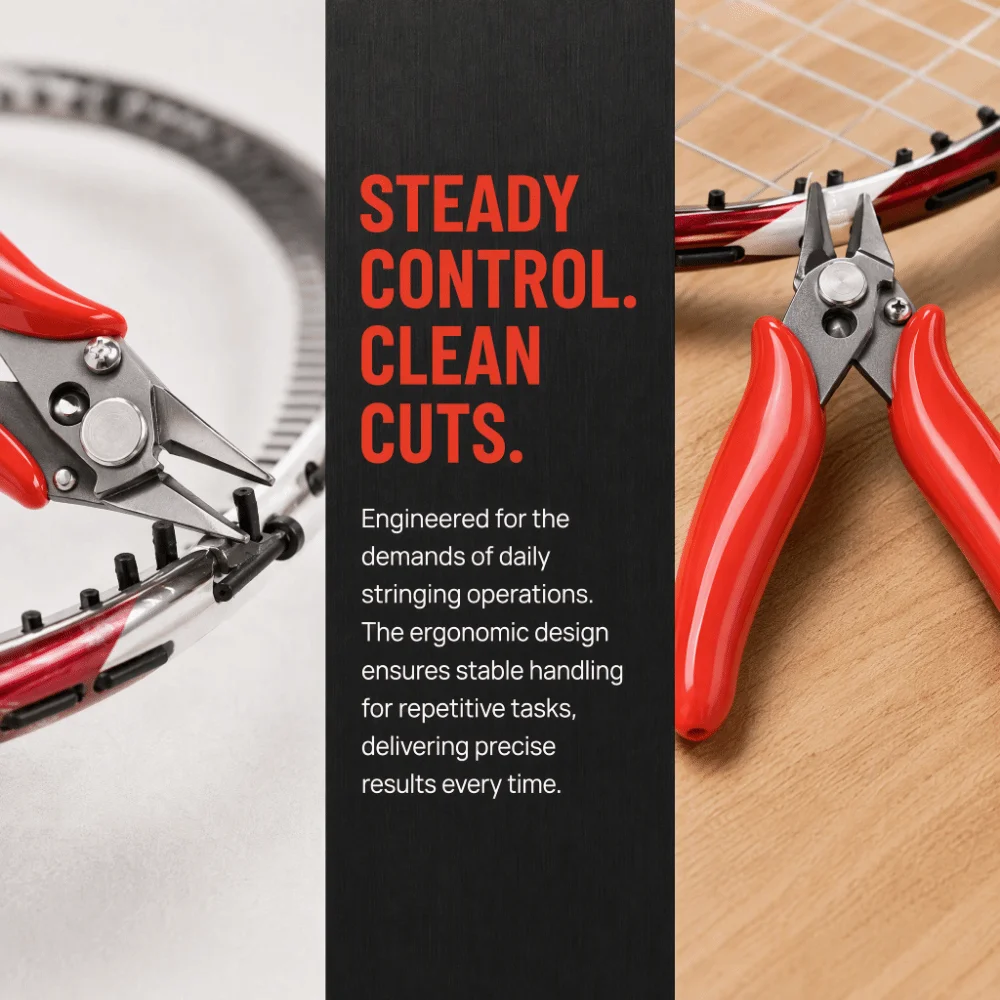Stainless Steel Pliers Badminton Grommet Pliers PVC Handle Pliers Compact Hand Pliers Racket Grommet Trimming Pliers
