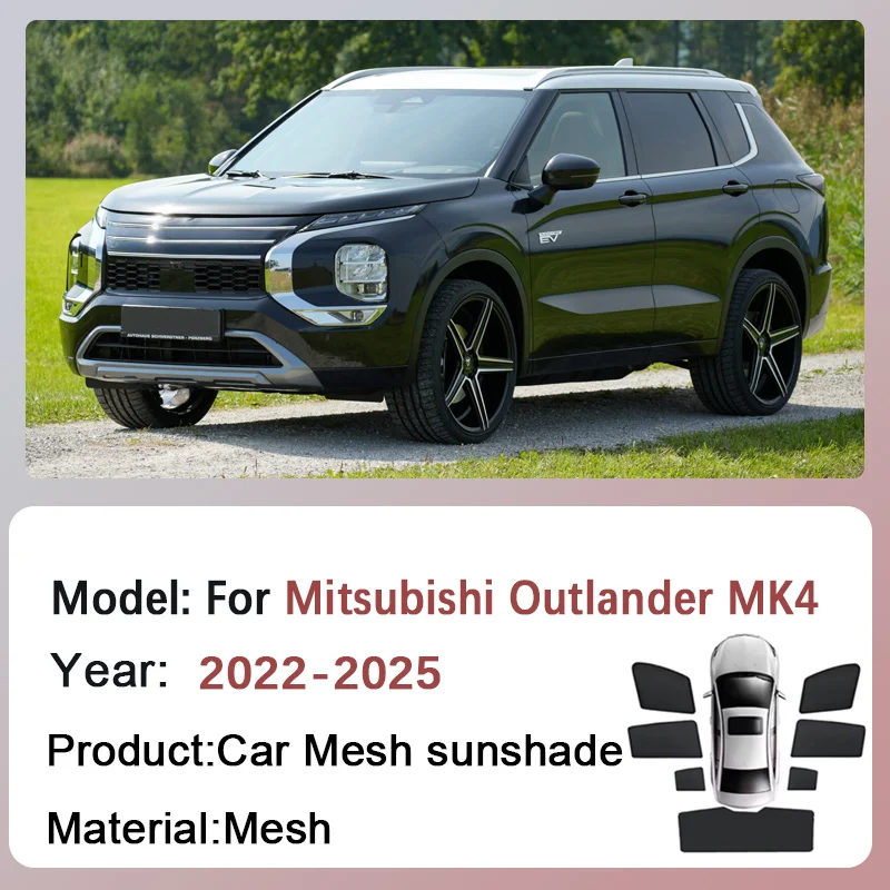 Car Sun Visors For Mitsubishi Outlander MK4 2022 2023 2024 2025 2026 Mesh Sunshades Window Magnetic Privacy Curtains Accessories view 2