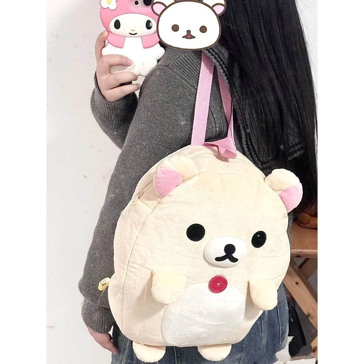 Rilakkuma Korilakkuma Pluszowy plecak Niedźwiedź Body Śliczne torby dla kobiet Dziewczyny Dzieci Kawaii Tornister Plecak
