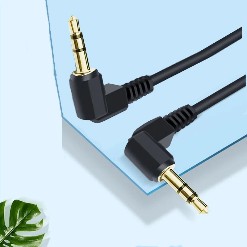 3.5 Gold Audio Extension Cable Bent Pair Three Pole Dual Sound Earphone Cable AUX Cable