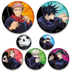 HD Print Round Handmade Anime Pins Ryomen Sukuna/Satoru Gojo Round Brooches Fushiguro Megumi/Itadori Yuji/Choso Cartoon Badge