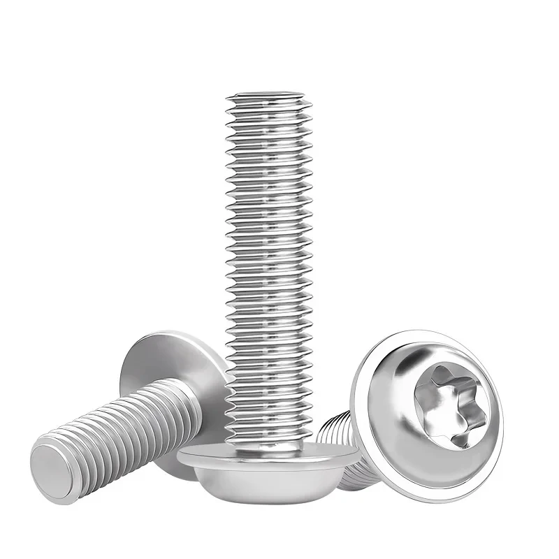 

M6 M8 304 Stainless Steel Torx Round Head Security Screws with Pin / Six Lobe Anti Theft Tamper Proof Bolts with Key