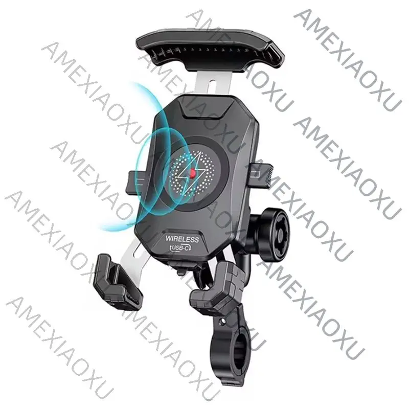 

Strange Aluminium Motorcycle Phone Holder Metal Bike Cellphone Mount With 15W Wireless & USB C 20W Fast Charge