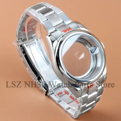 For 36mm/39mm Datejust Case Stainless Steel NH35 Watch Case Fit Seiko NH35 NH36 Movement 28.5mm Dial Polish Oyster Watchband - Image 3