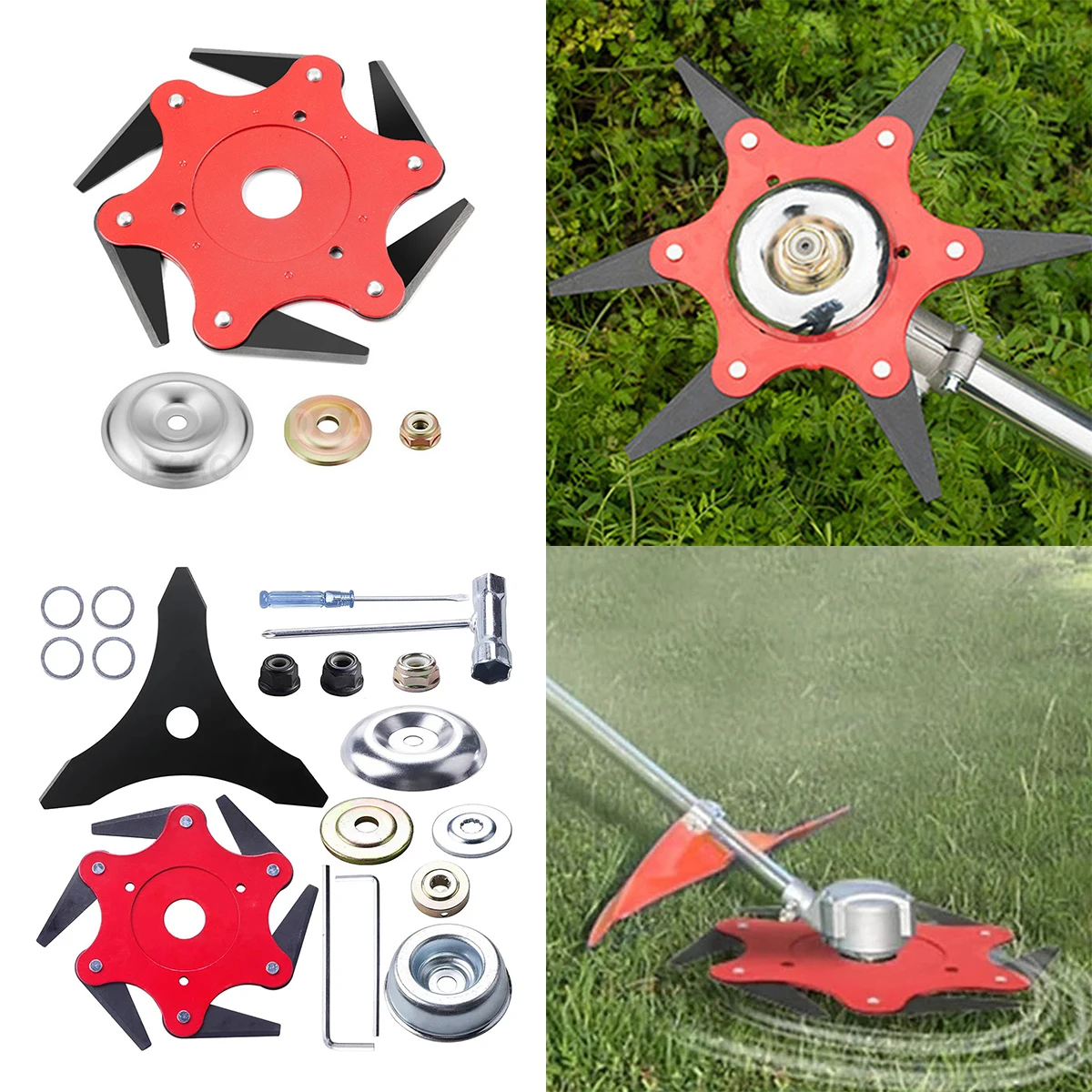 

Lawnmower Six-blade Blade Beater Head Rotary Mowing Disc Weeding Head Manganese Steel Mowing Accessories