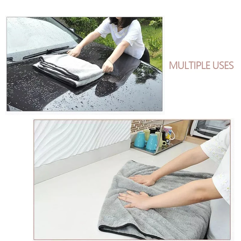 SEAMETAL Microfiber Car Wash Towel 100X40cm Lint-Free Car Cleaning Towels Ultra-Soft Drying Cloth Car Detailing Washing Tools