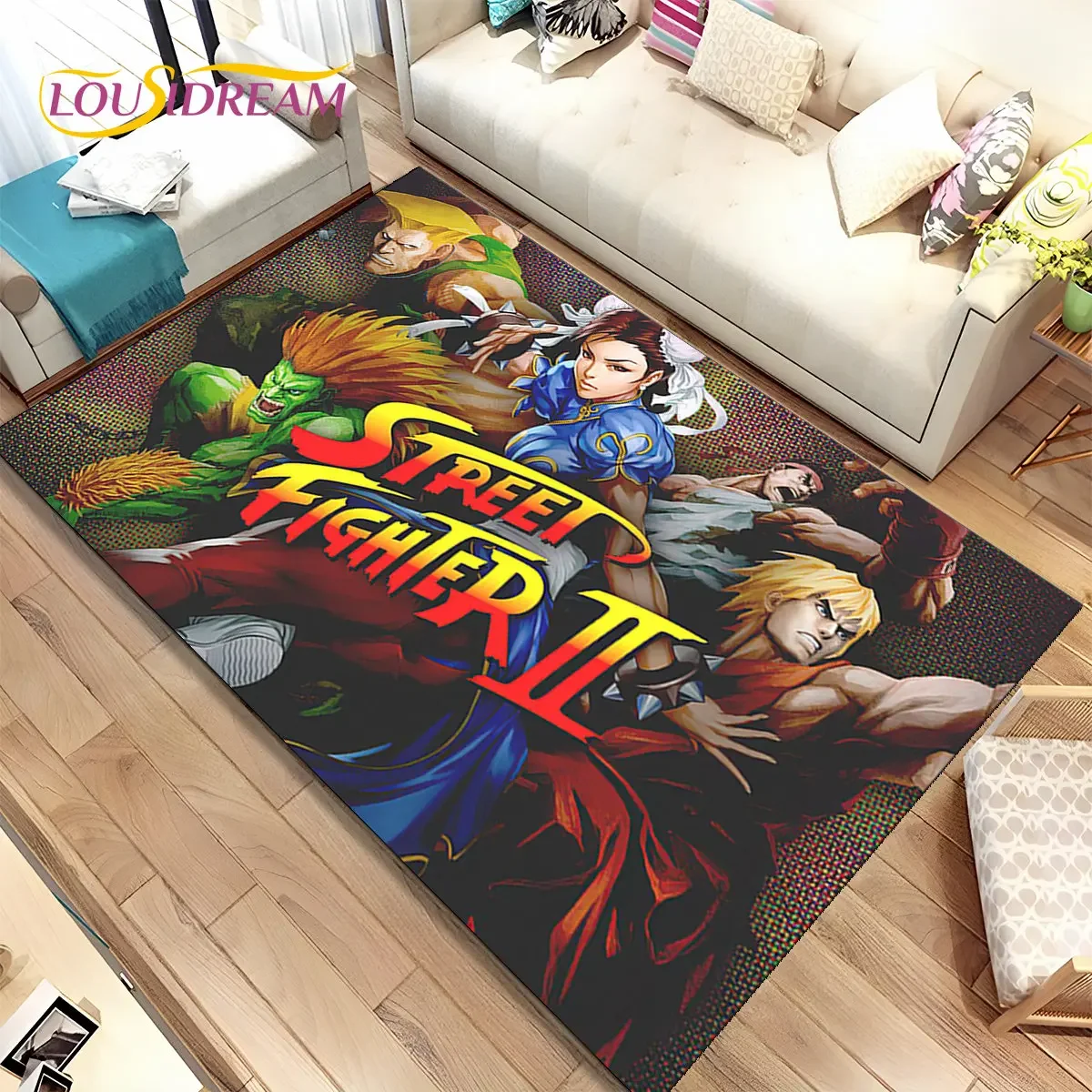 

Street Fighter Retro Game Gamer Area Rug,Carpet Rug for Living Room Bedroom Sofa Doormat Decoration, Kid Play Non-slip Floor Mat