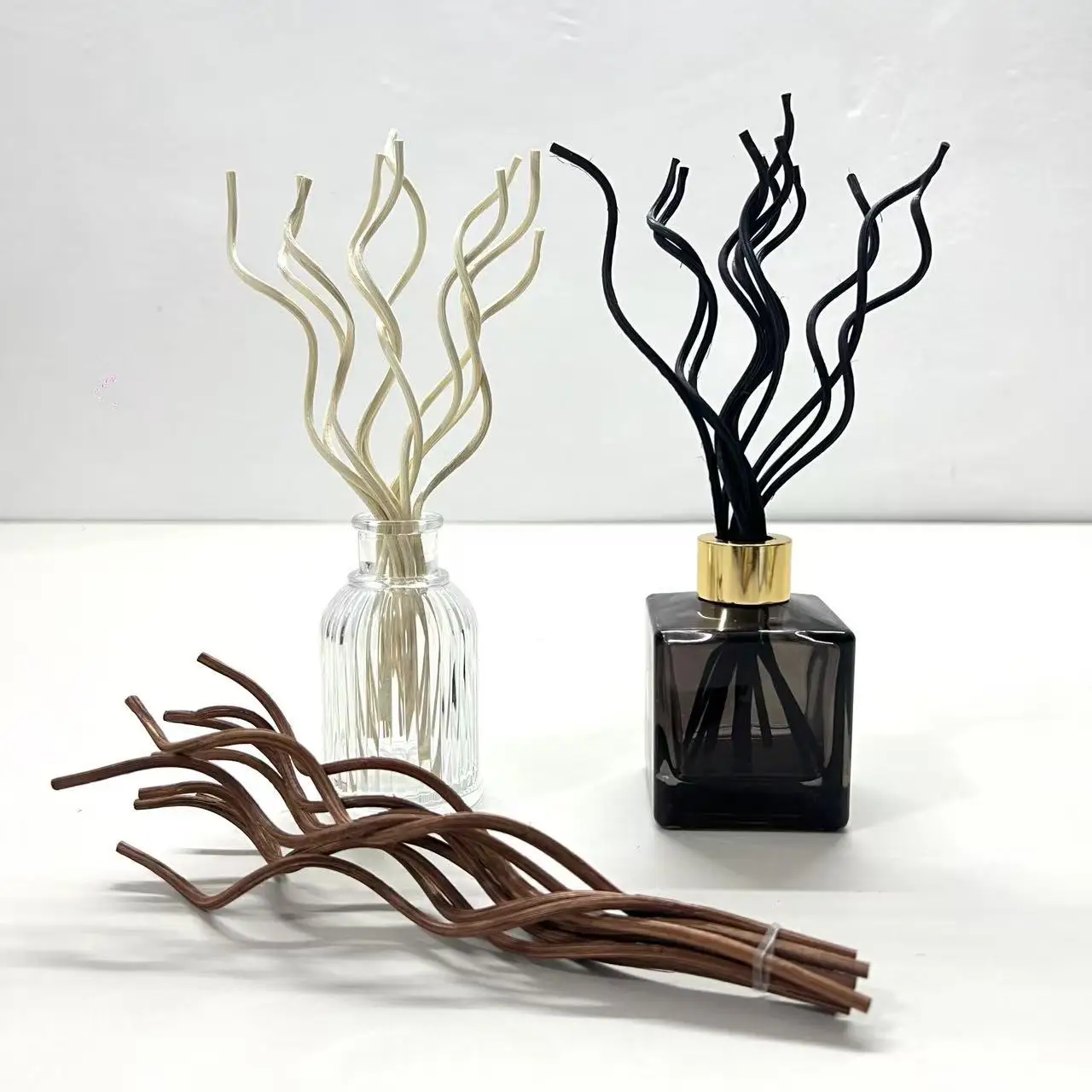 Wedding Decor Aromatherapy Artifact Shaped Rattan Sticks,Handmade Wooden Essential Oil Volatile Sticks for Reed Diffuser Bottle
