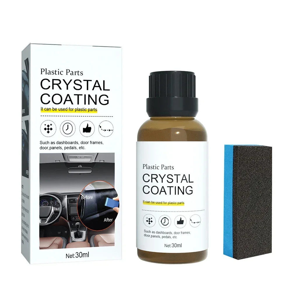 Universal Plastics Restorer 30ml Plastics Parts Coating Refurbish Agent With Sponge Long Duration Car Accessories