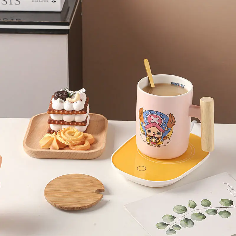 380ML One Piece Animation Monkey D rufy Mug con coperchio cucchiaio tazza da caffè acqua potabile per uso domestico tazza in ceramica confezione