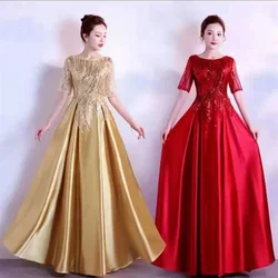 Fashionable Elegant Grand Choir Performance Costume Female Adult Chorus Long Dress Banquet Host Temperament Slim Evening Dress