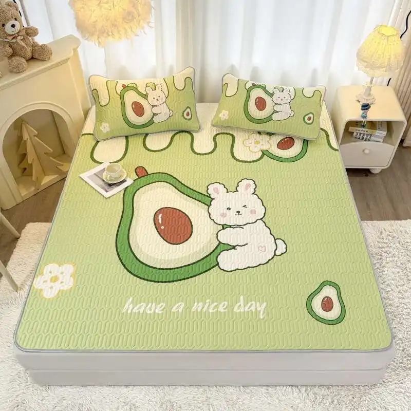 

Solstice Summer Bed Mat - Latex Drap De Lit With Pillowcase, Cool Feeling Flat Sheet (Elastic Band, Breathable)