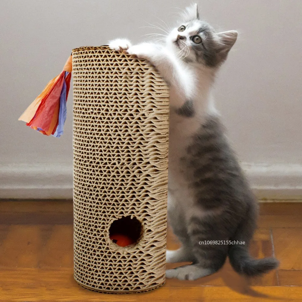 Cat Scratching Post Toy Corrugated Paper Cat Scratcher Kitten Game Scratch Board Cat Accessories Juguetes Para Gatos Mascotas