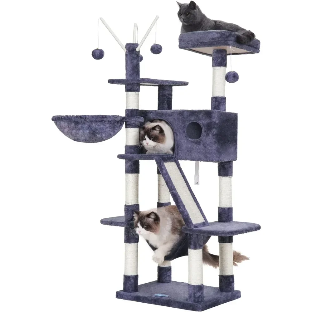 

%a Arbre à chat avec lit à plateforme rembourrée,