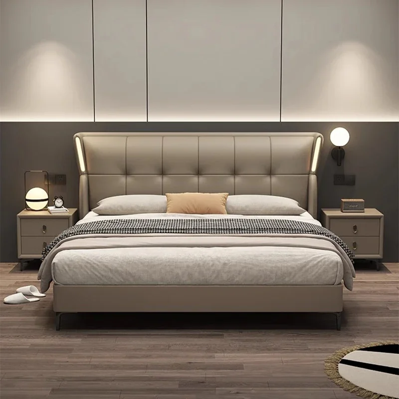 Nordisches Bett mit Kopfteil 180x200cm Modernes Schlafzimmer-Möbelset Betten im Ausverkauf Bettgestelle Queen-Size-Bett King-Size-Bett Einzelbett
