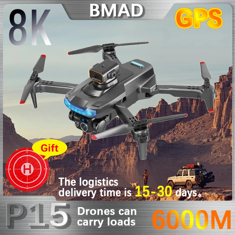 

BMAD New P15 RC Mini Drone Profesional HD Camera Obstacle Avoidance Aerial Photography Brushless Foldable Quadcopter Gift Toy