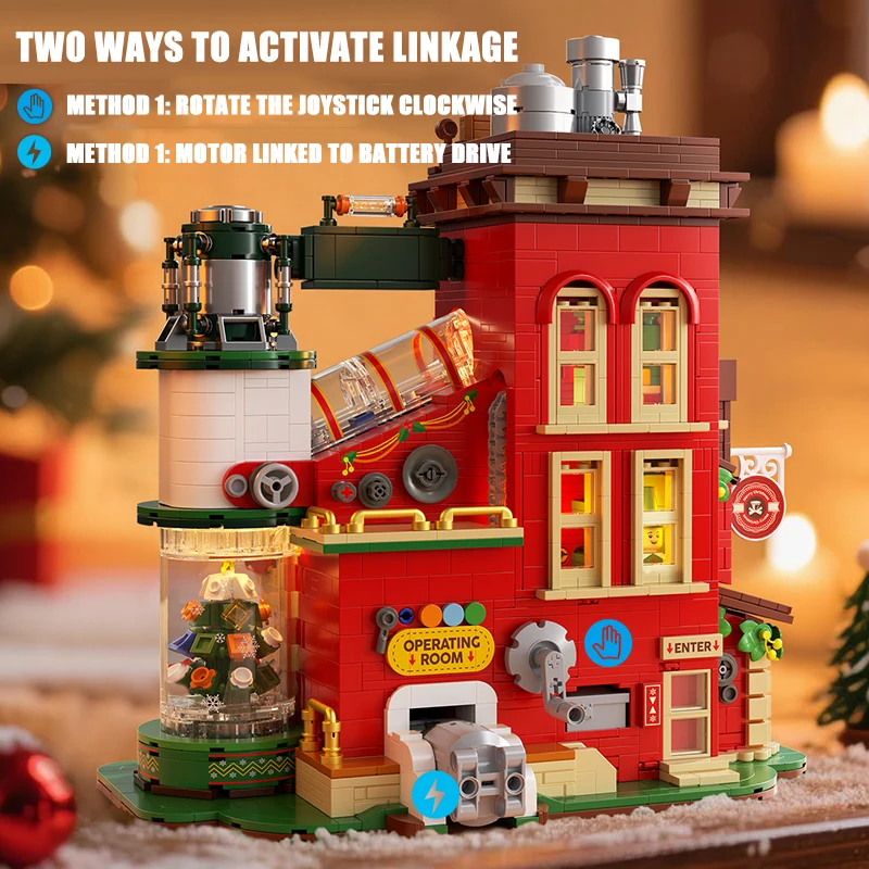 2782PCS Kerstcadeaus Bouwstenen Ornament DIY Bouw Blokkeren Fabriek Model Educatief Speelgoed Voor Kinderen Jongen Meisjes