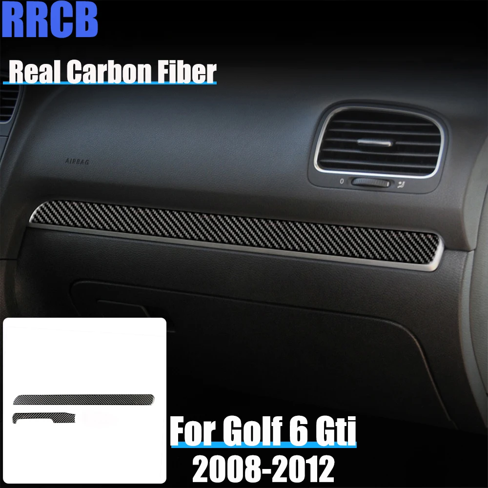 

Real Carbon Fiber Car Accessories Dashboard Trim Soft Cover Sticker For Volkswagen Golf 6 MK6/GTI/R 2008 2009 2010 2011 2012