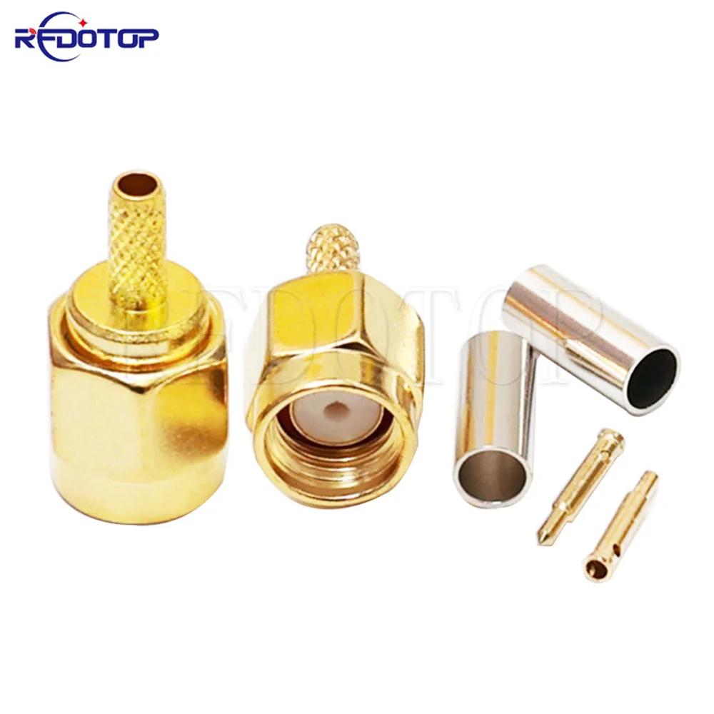 10Pcs/Lot High-quality 50-1.5 SMA Male Female Type Crimp for RG174 RG316 LMR100 Cable RF Connector Gold Plated 50 Ohm