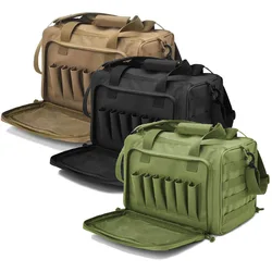 Tactical Gun Range Storage Bag Molle System Outdoor Hunting Accessory Nylon Tactical Case Bags Tool Shoulder Pack Black
