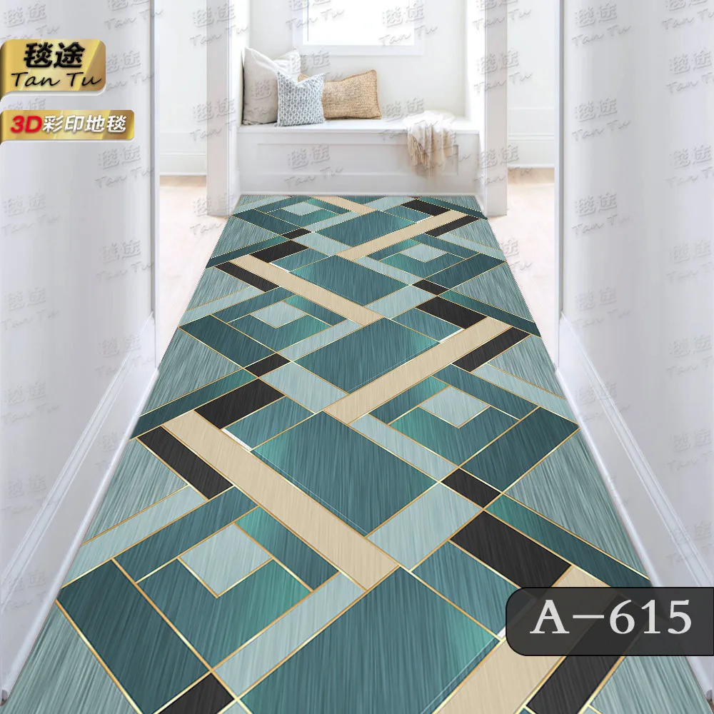 Household Long Corridor Carpet Hallway Aisle Runner HOTEL Home Decoration Long Rug Stairway Entryway Anti-slip Mat Customizable