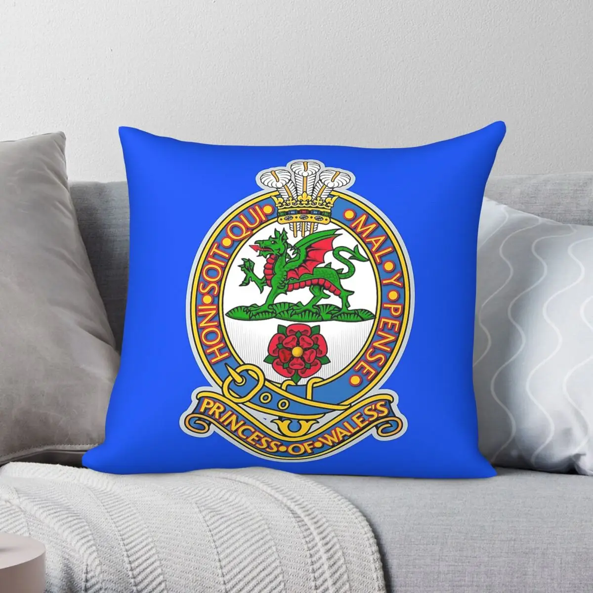 Princess Of Wales's Royal Regiment Square Pillowcase Polyester Linen Velvet Creative Zip Decor Home Cushion Cover