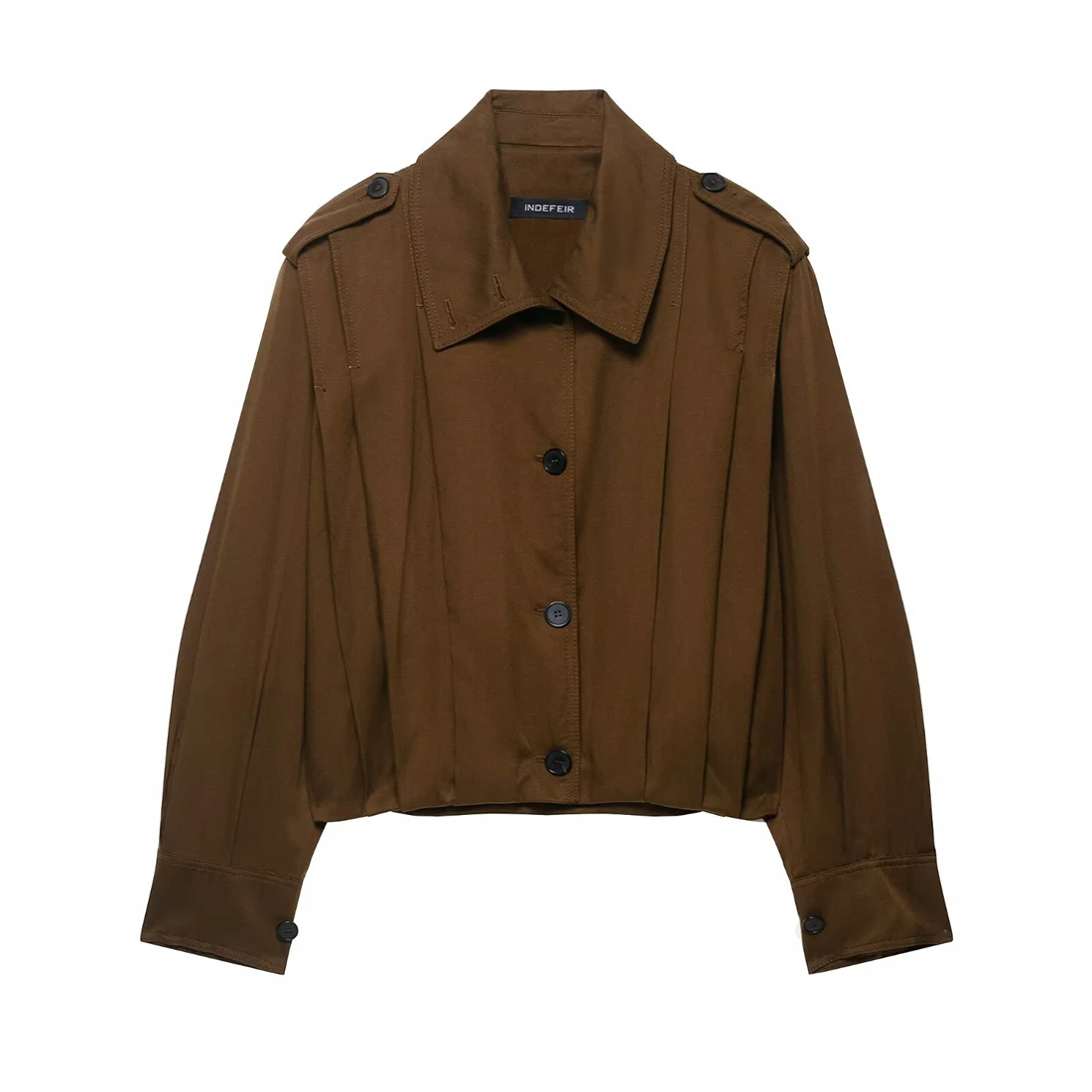 

Women's Jacket Trench Coat 2025 New Fashion Pleated Tie-up Decorative Jacket Top