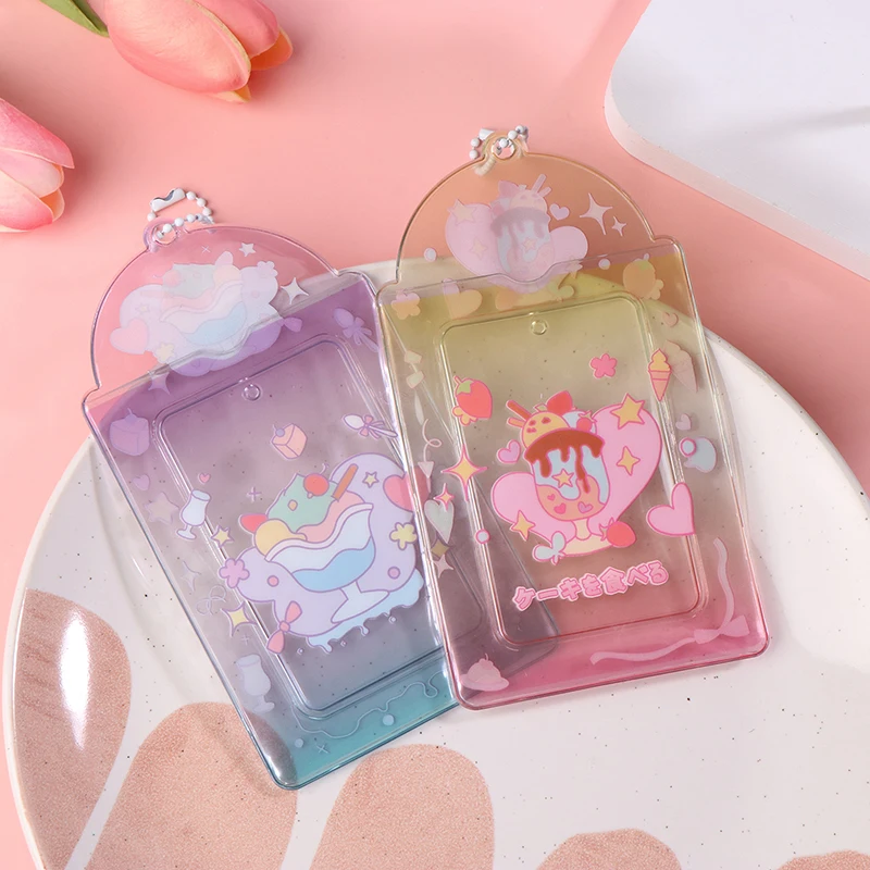 Summer Ice Cream Card Holder Small Card Holder Cute Protective Cover Campus Card Ins Style Transparent Card Holder