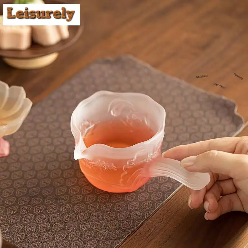 200ml-pink-mist-lotus-pond-moonlight-glass-tea-pitcher-pour-tea-cha-hai-dispenser-justice-cup-coffee-fair-mug-teaset-accessories