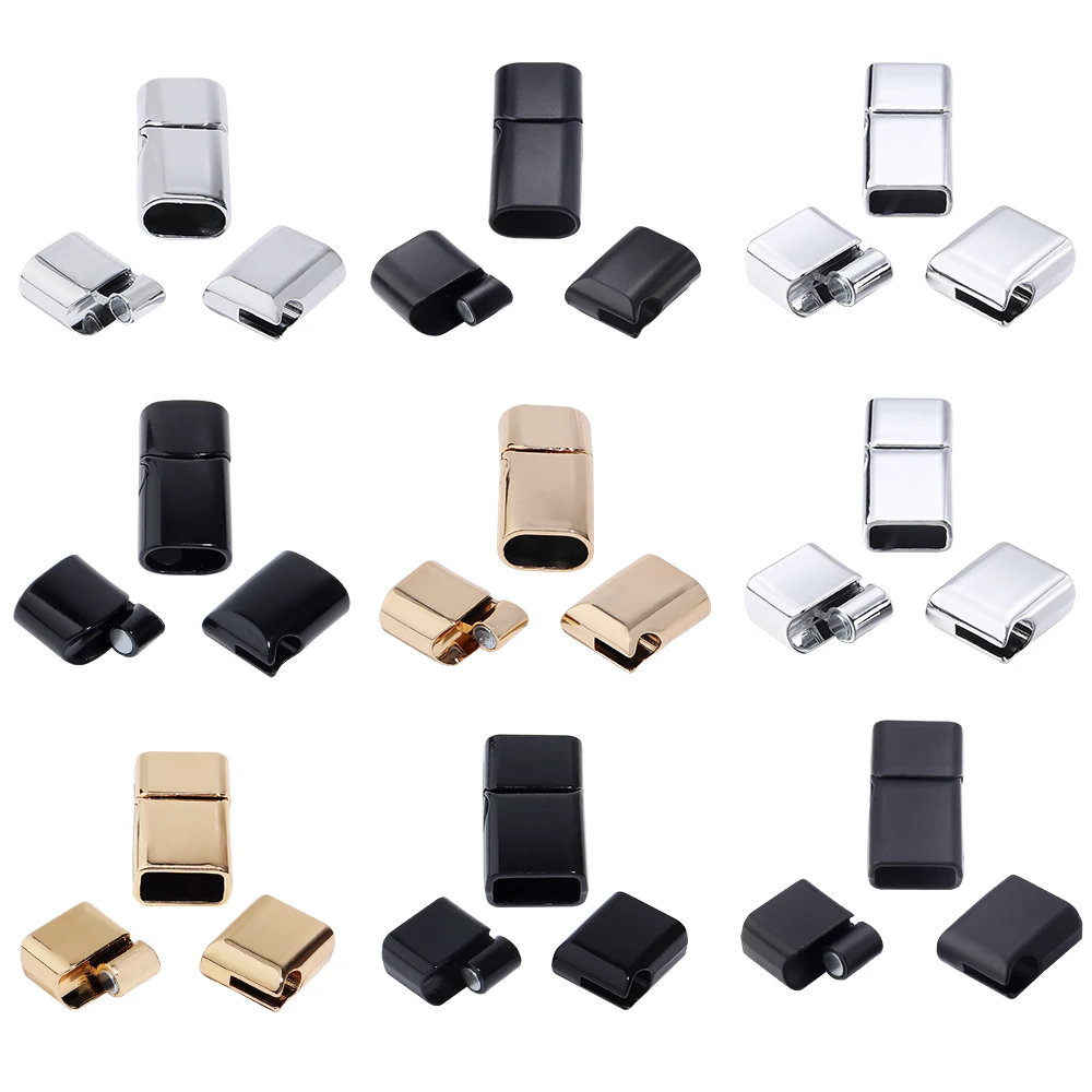 5Pcs Alloy Magnetic Clasps Round Square Corners Leather Cord End Clasp Connectors For DIY Jewelry Making Bracelet Accessories view 3