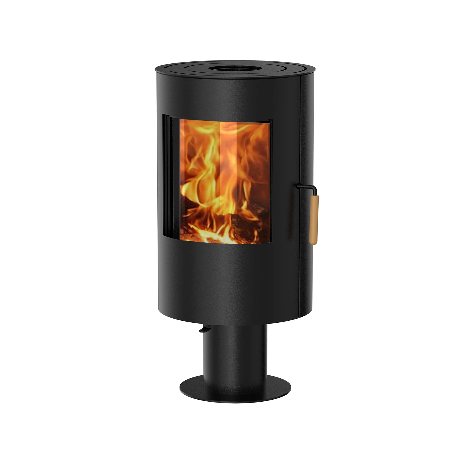 CE Certificate R0702B Round Morden Design Freestanding Environmental Home Indoor Wood Burning Stove Wood Heater with Ash Tray