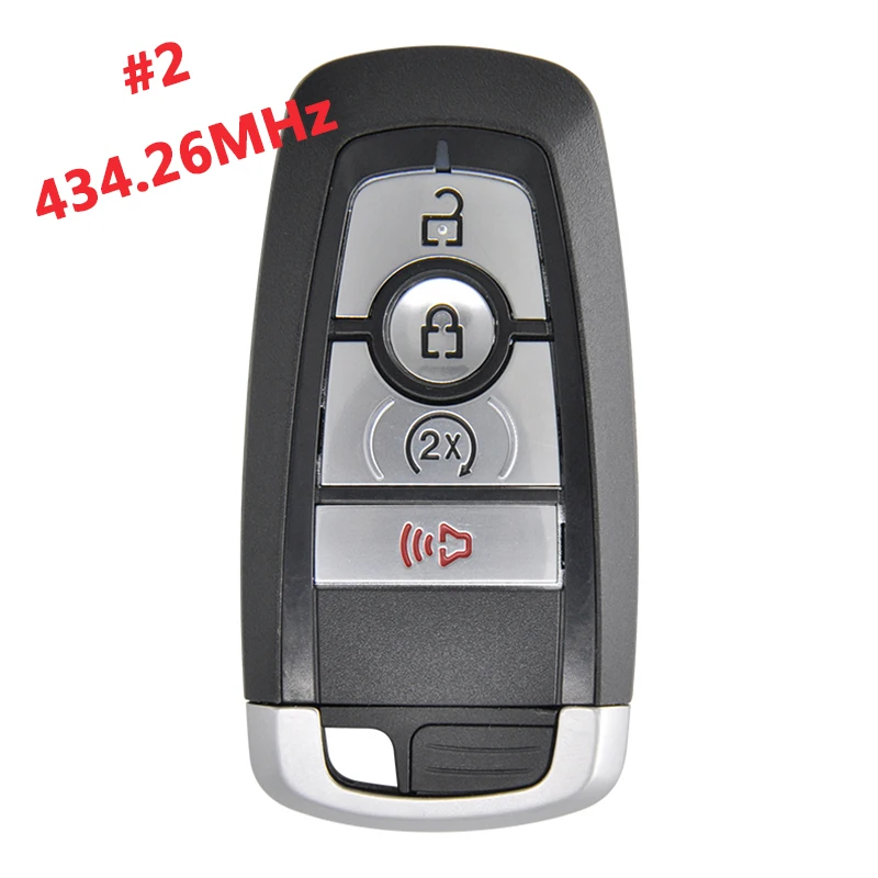 AK018114 315/434.26MHz Aftermarket For Ford 15K601 Smart Remote Key Auto Start 4 Button 49 Chip HITAG PRO With Uncut Blade