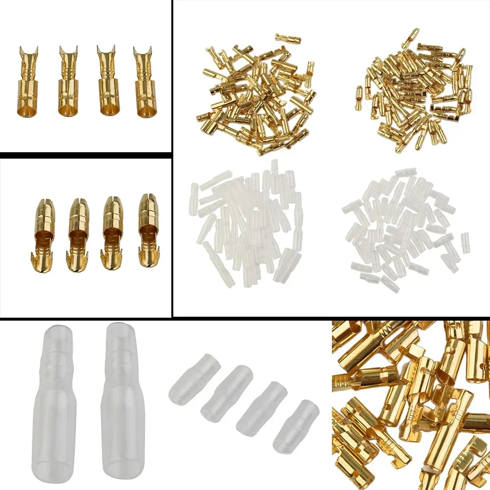 ALLGOOD 200pcs 3.9mm Male Female Bullet Motorcycle Connector Terminals Socket With Insulator Sleeve Cover Electrical Wire Connec