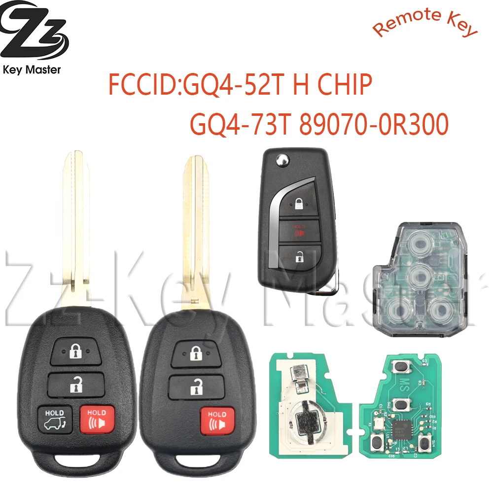 

Автомобильный ключ-пульт Zz 8A H Chip 312/314 МГц с выкидным механизмом, FCC GQ4-73T/52T HYQ12BFA для Toyota RAV4, Vios, Hilux, Yaris, с чипом TOY48/43