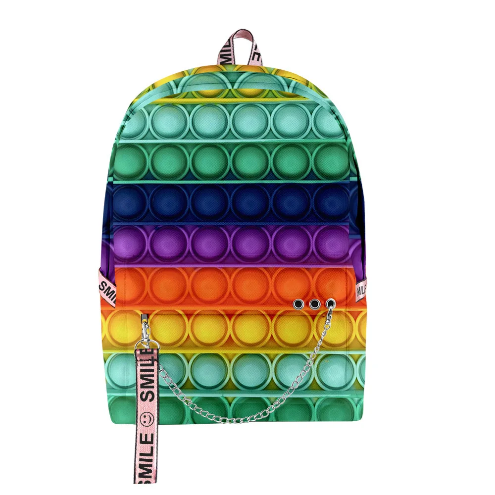 Classic Novelty Rainbow Colorful Student School Bags Unisex 3D Print Oxford Waterproof Notebook multifunction Travel Backpacks