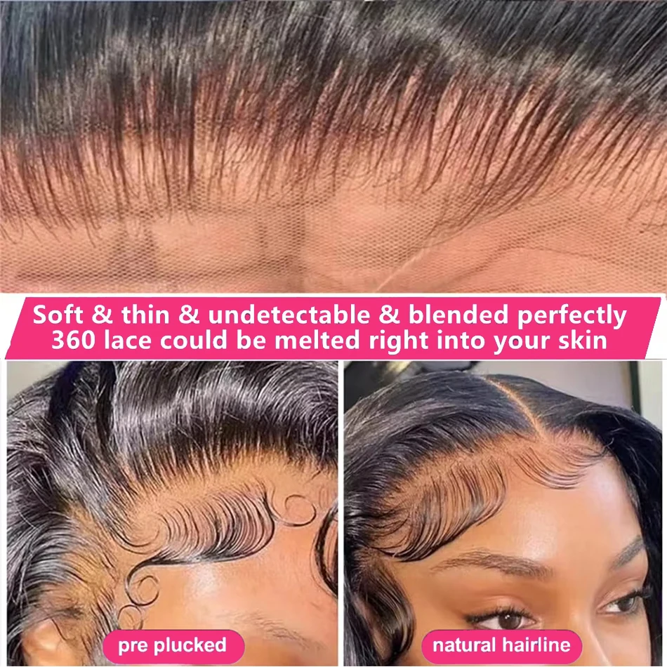 مخفي حزام الرباط شعر مستعار 360 كامل الدانتيل الباروكات شعر الإنسان 200 الكثافة الجسم موجة 13x4 HD الدانتيل الشفاف الباروكات الأمامية للنساء