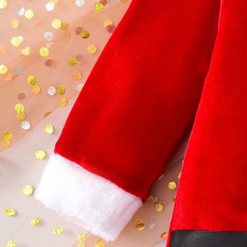 Warm Velvet Santa Claus Costume Hooded Design with Socks Set Jumpsuit Outfit Long Sleeve Infant Rompers Set Christmas Party