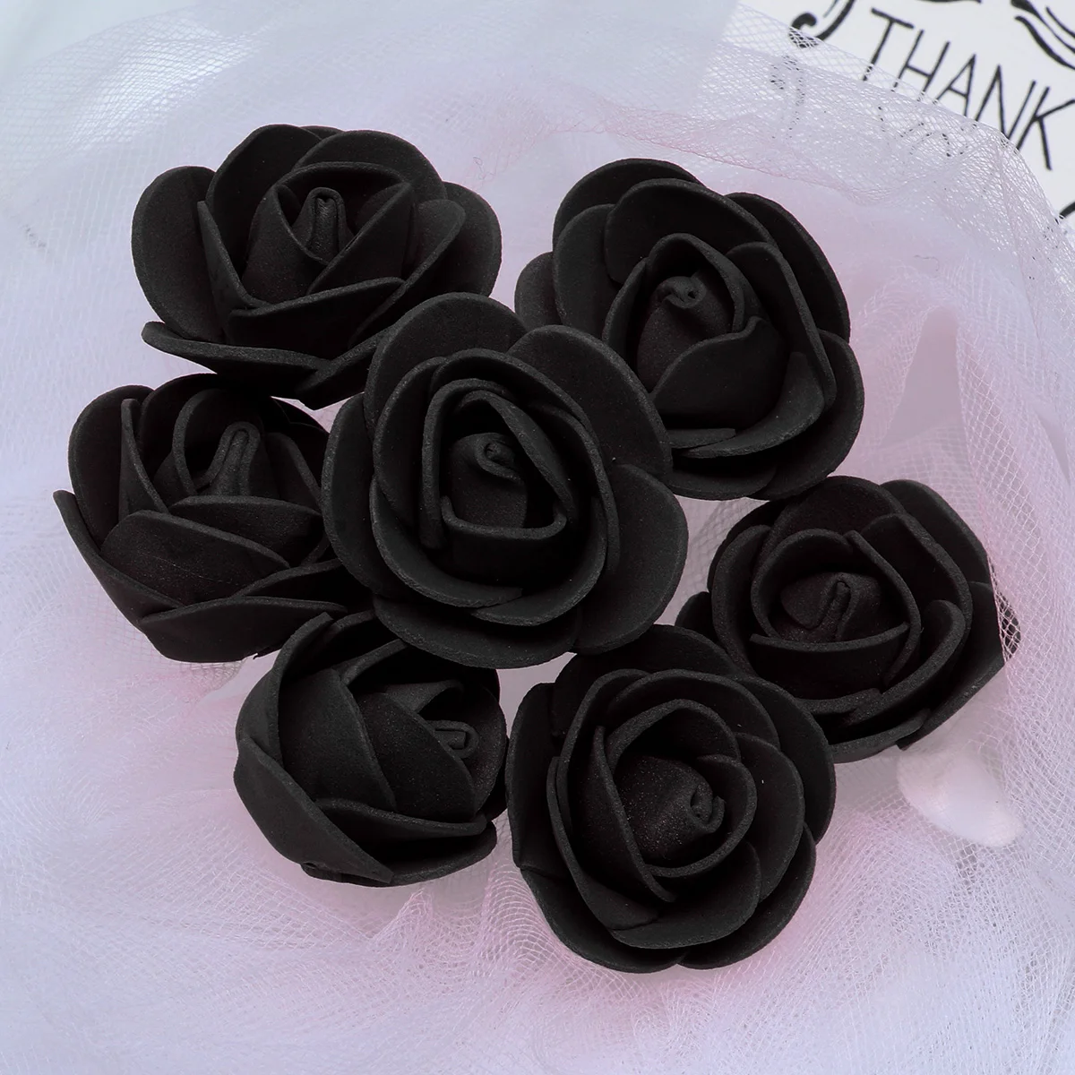 

500 Pcs Rose Foam Head Fake Roses Heads Decor for Wedding Artificial Flower Black